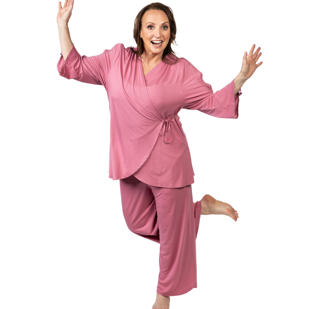 KickIt Hospital Pajamas with Snap Sleeves | Hospital Gown Alternative ...