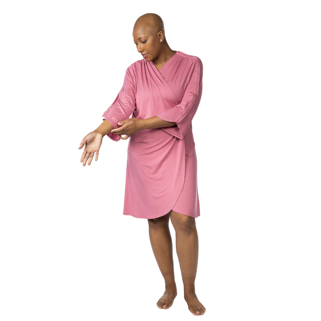 pink hospital gown