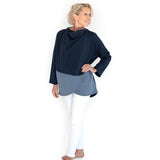 Colorblock Wrap Shirt with Drain Pockets