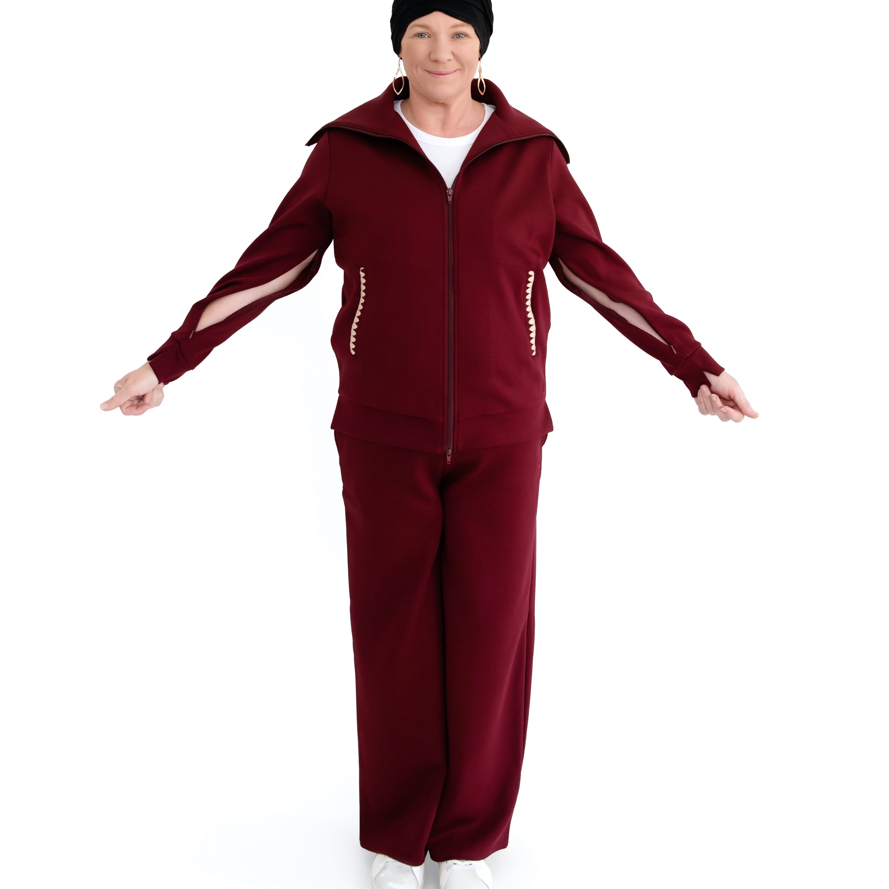 Person wearing a mulberry loungewear set