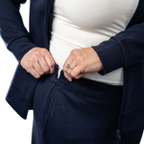 Navy Recovery pants side closure