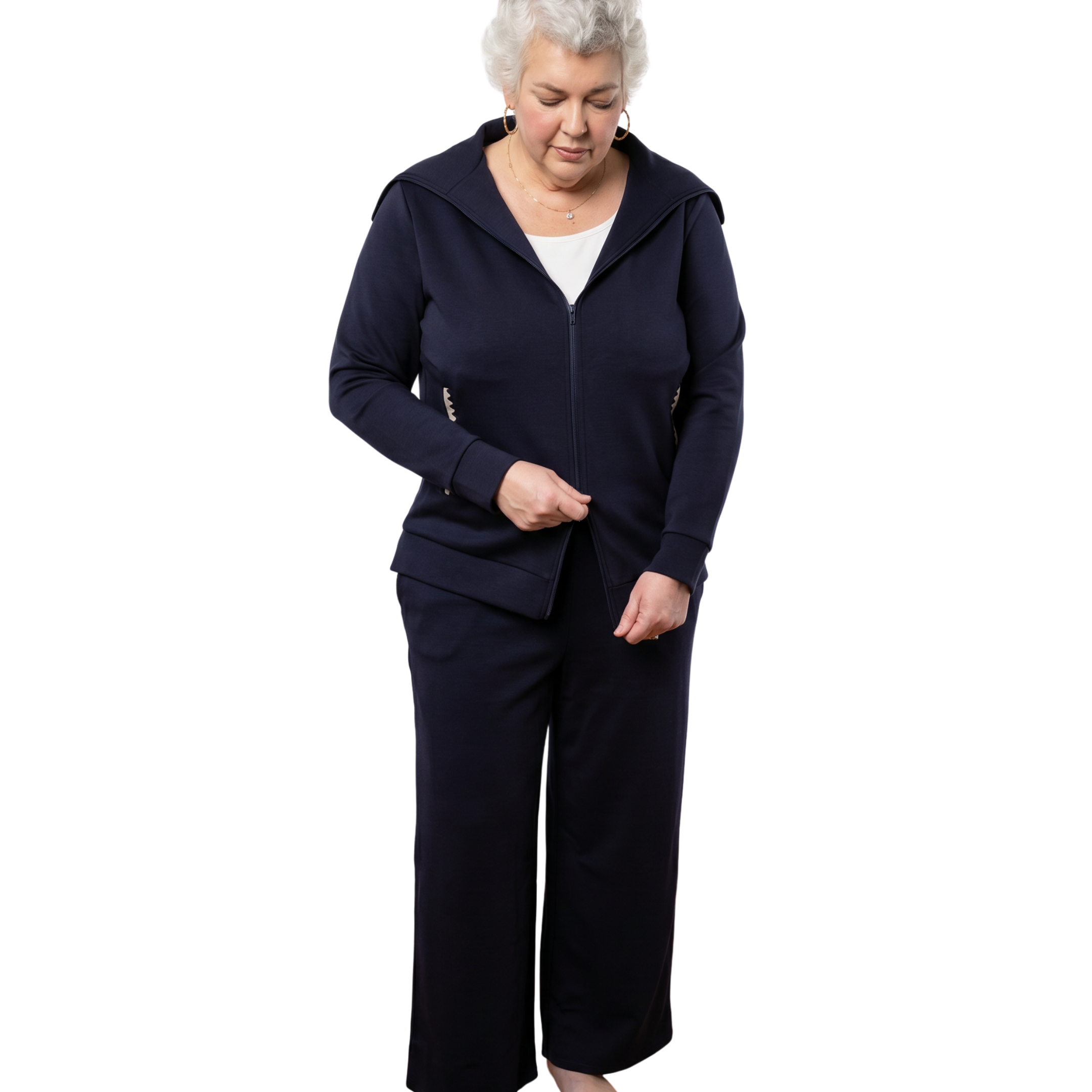 Navy Recovery Set dual zipper functionality