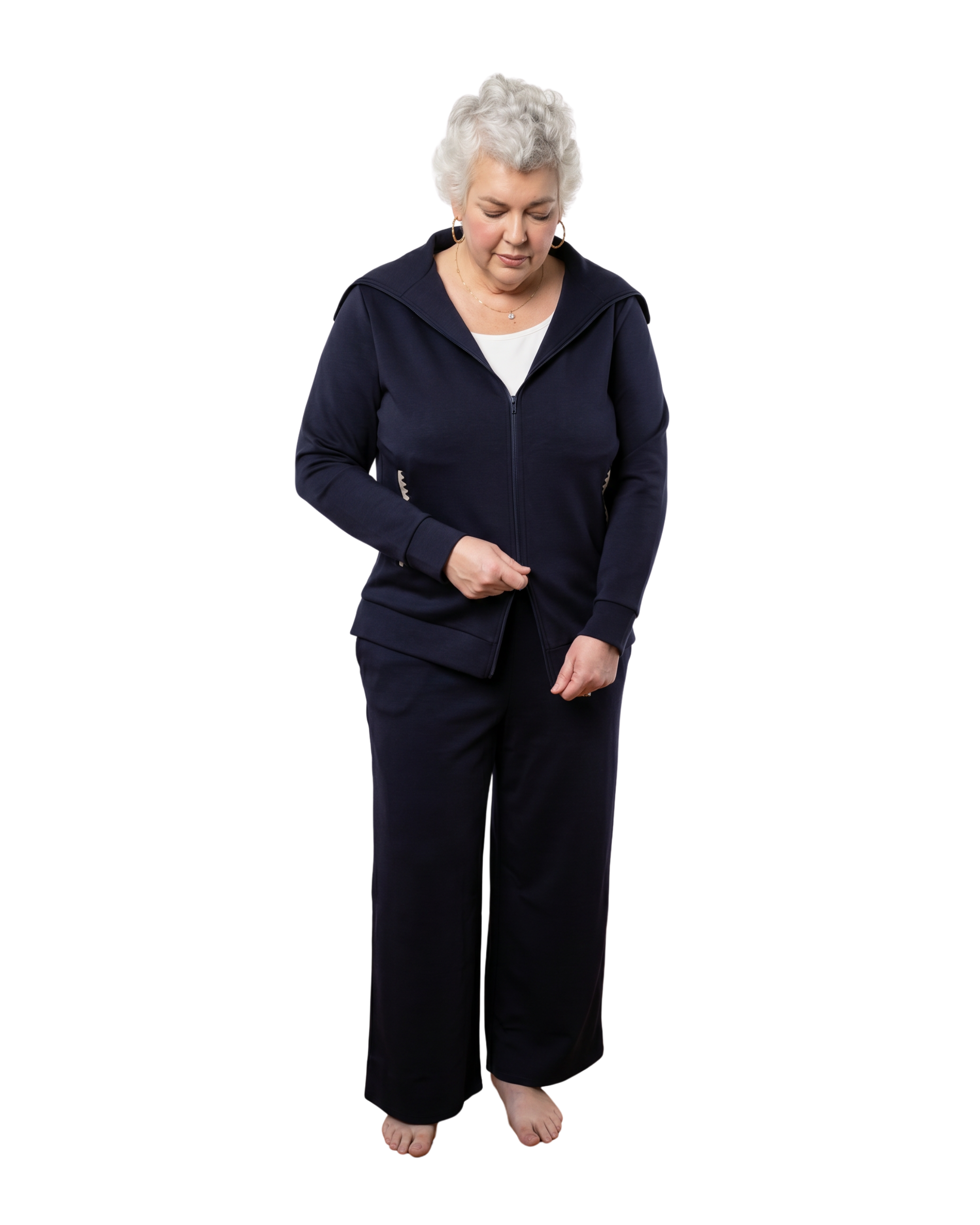 Navy Recovery Set dual zipper functionality
