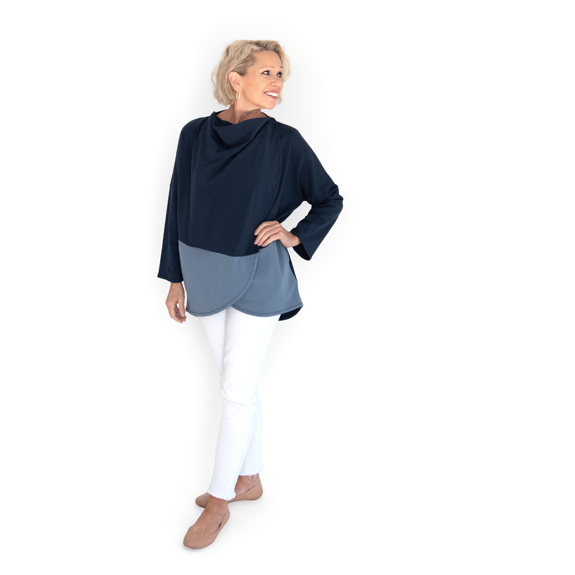 KickIt Wrap Shirt with Drain Pockets and Snap Neck for Easy Access ...